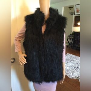 Fabulous Furs Black Faux Fur Vest